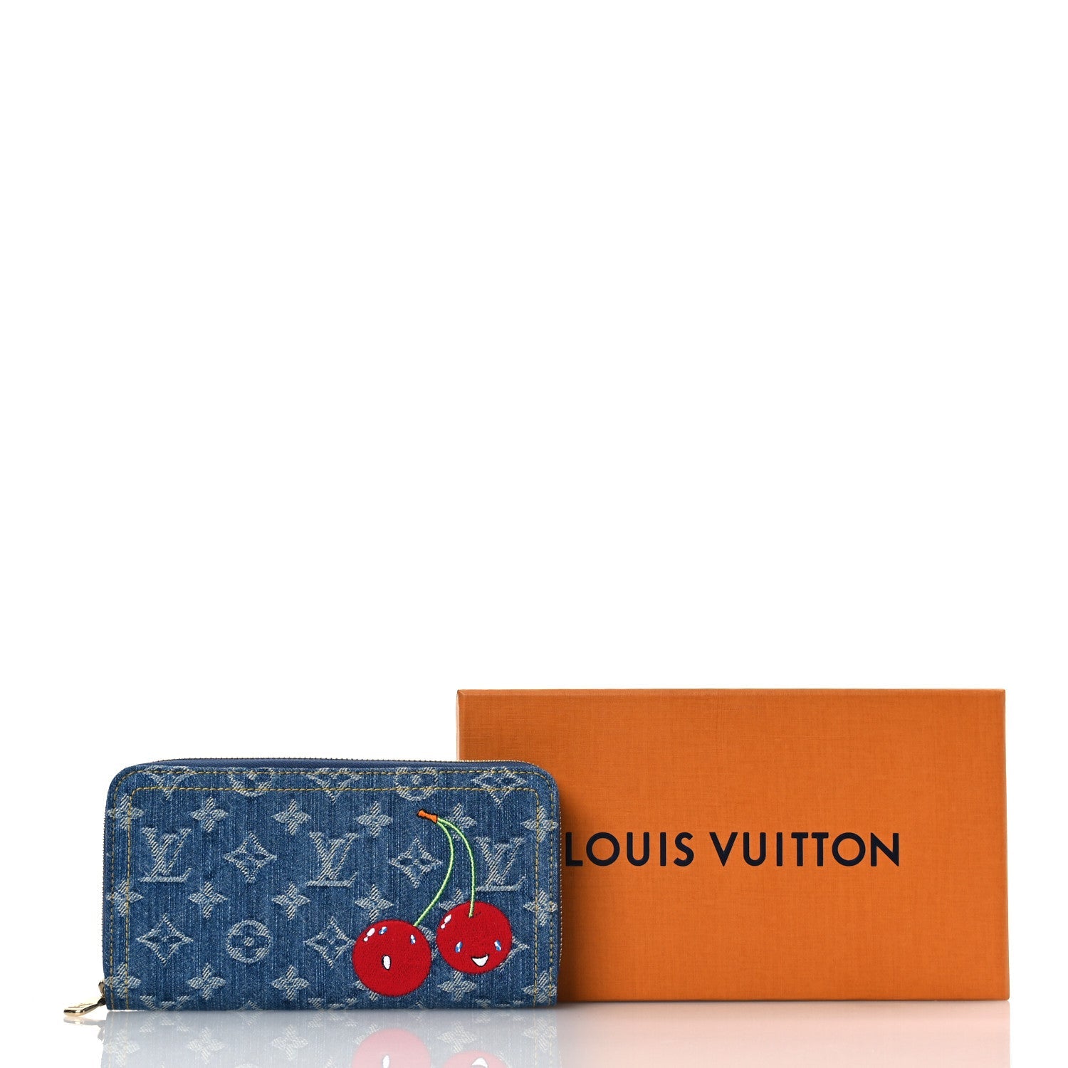 Louis Vuitton LV X TM Monogram Denim Cerises Zippy Wallet Blue 12 of 12
