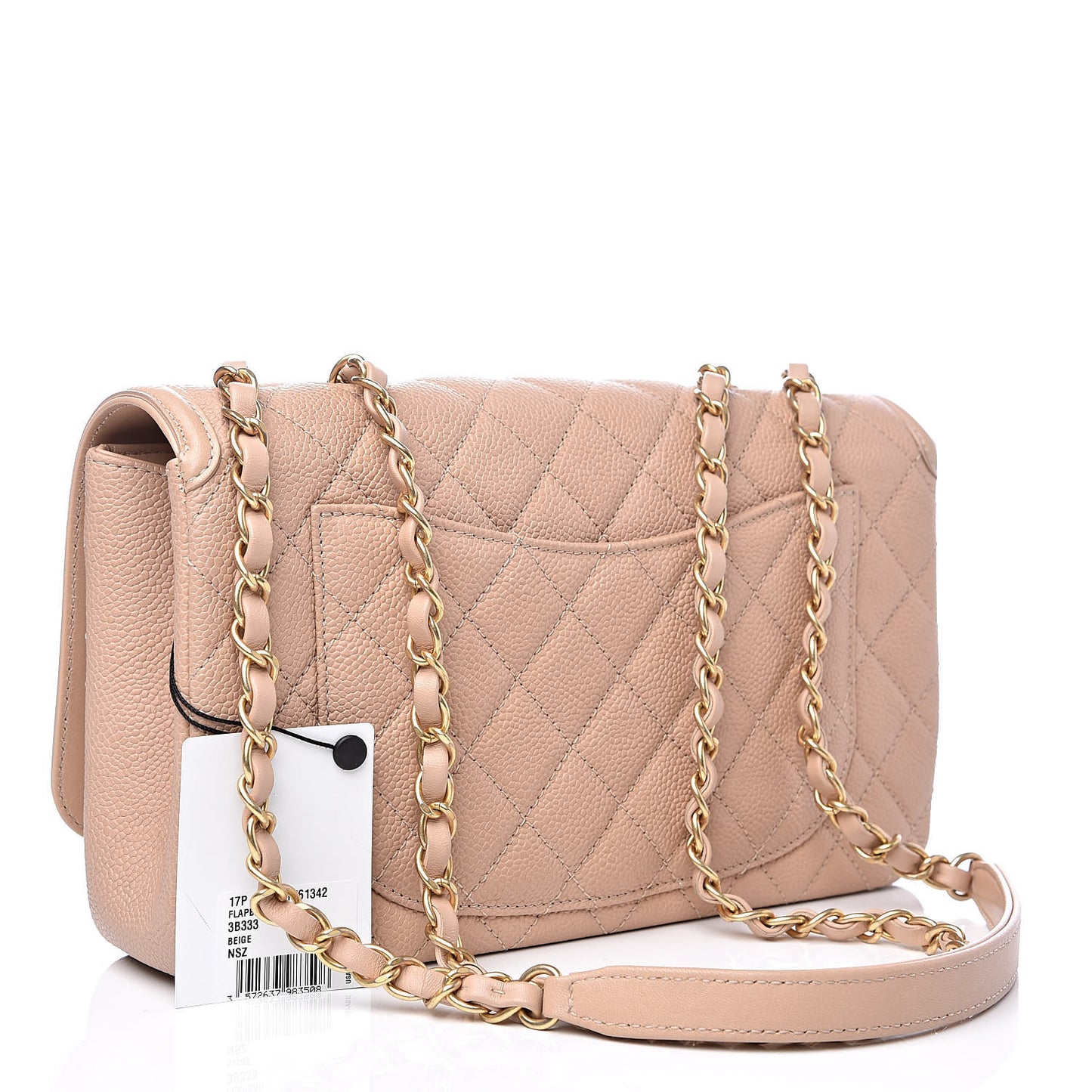 Caviar Quilted Medium CC Filigree Flap Beige
