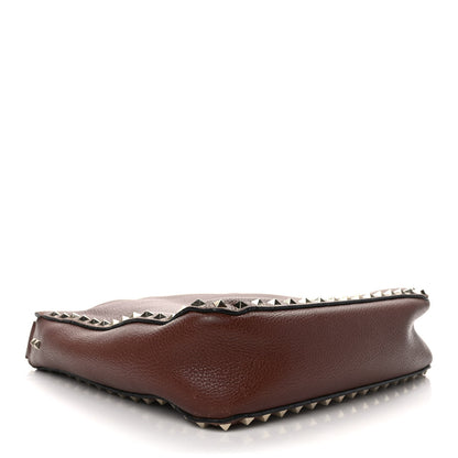 Valentino Garavani Pebbled Calfskin Small Rockstud Flip-Lock Messenger Bag Light Brown 4 of 11