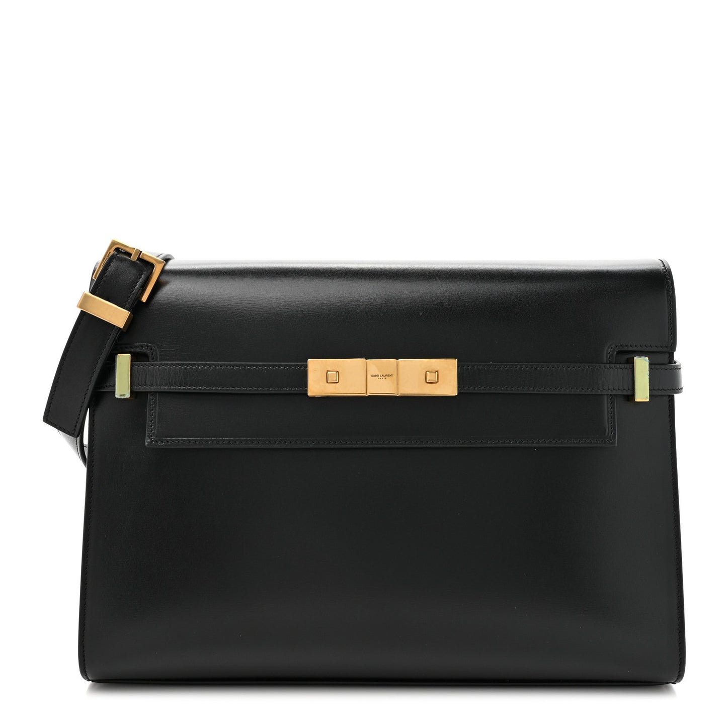 Smooth Calfskin Manhattan Shoulder Bag Black