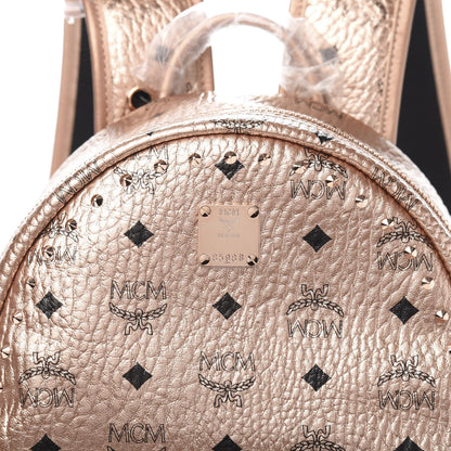 MCM Metallic X Wizpak Visetos Studded Sound System Speaker Backpack Champagne Gold 13 of 14