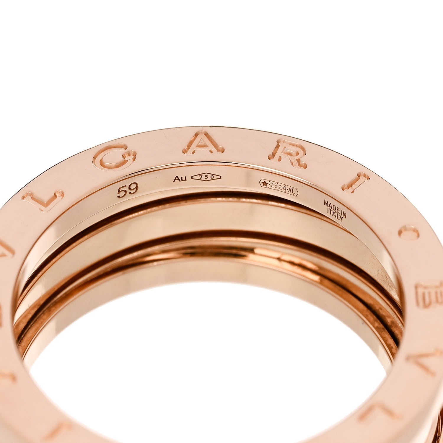 Bulgari 18K Rose Gold B.Zero1 Three-Band Ring 59 8.75 4 of 6