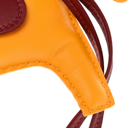 Hermes Milo Lambskin Grigri Rodeo Horse Bag Charm MM Jaune D'Or Bleu Agate Cornaline 6 of 7