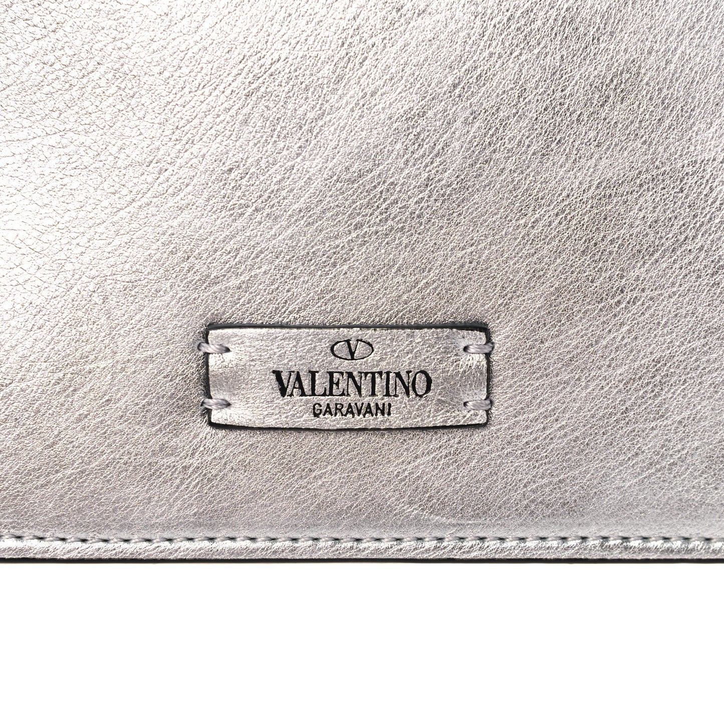 Metallic Calfskin VSling Belt Bag Silver