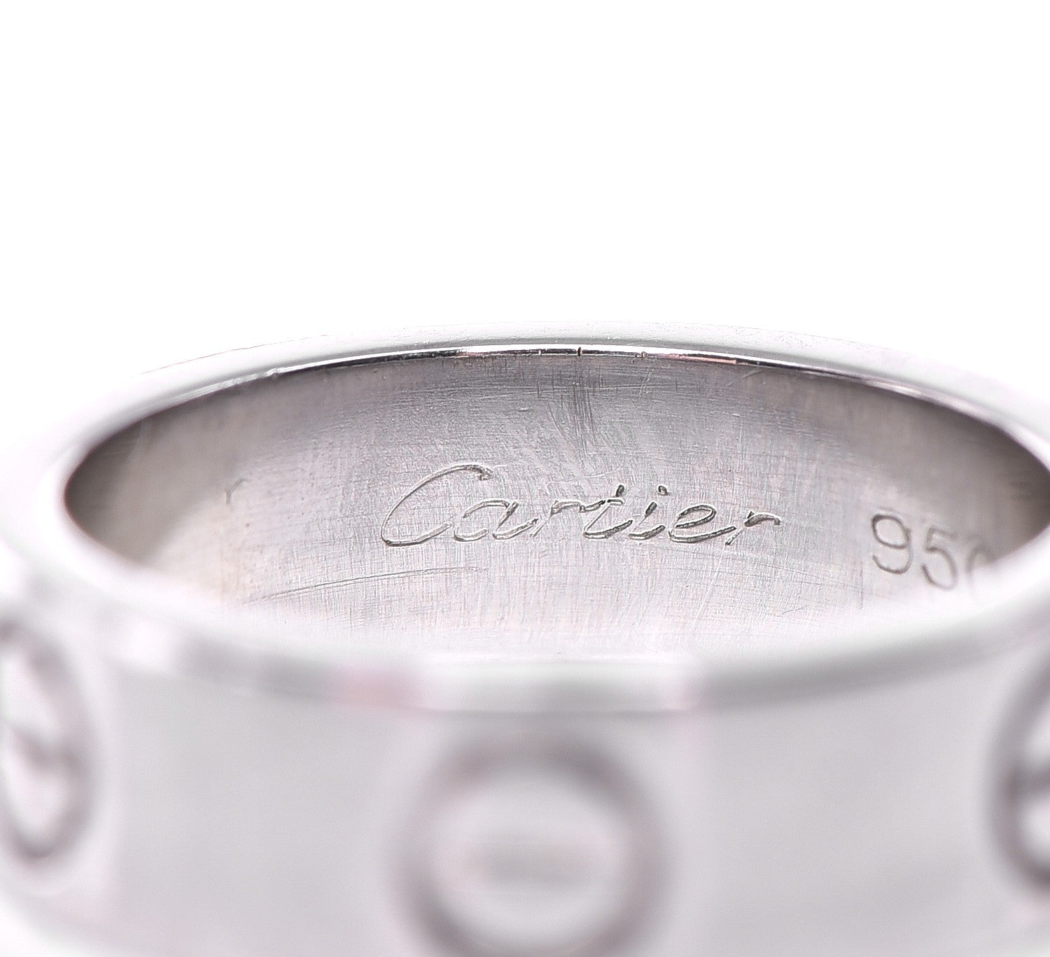 Cartier Platinum 5.5mm LOVE Ring 48 4.5 3 of 6