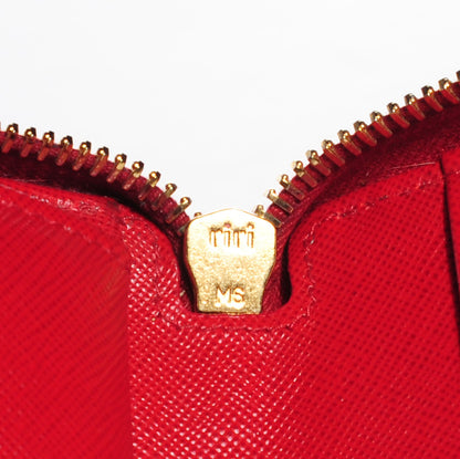 Prada Saffiano Metal Zip Around Wallet Fuoco 7 of 10