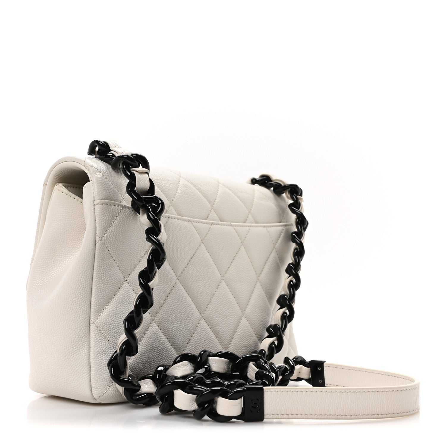 Chanel Caviar Quilted My Everything Flap White Black 3 of 10
