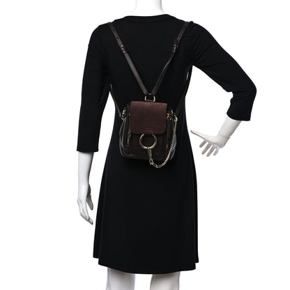 Chloe Suede Calfskin Mini Faye Backpack Carbon Brown 2 of 9