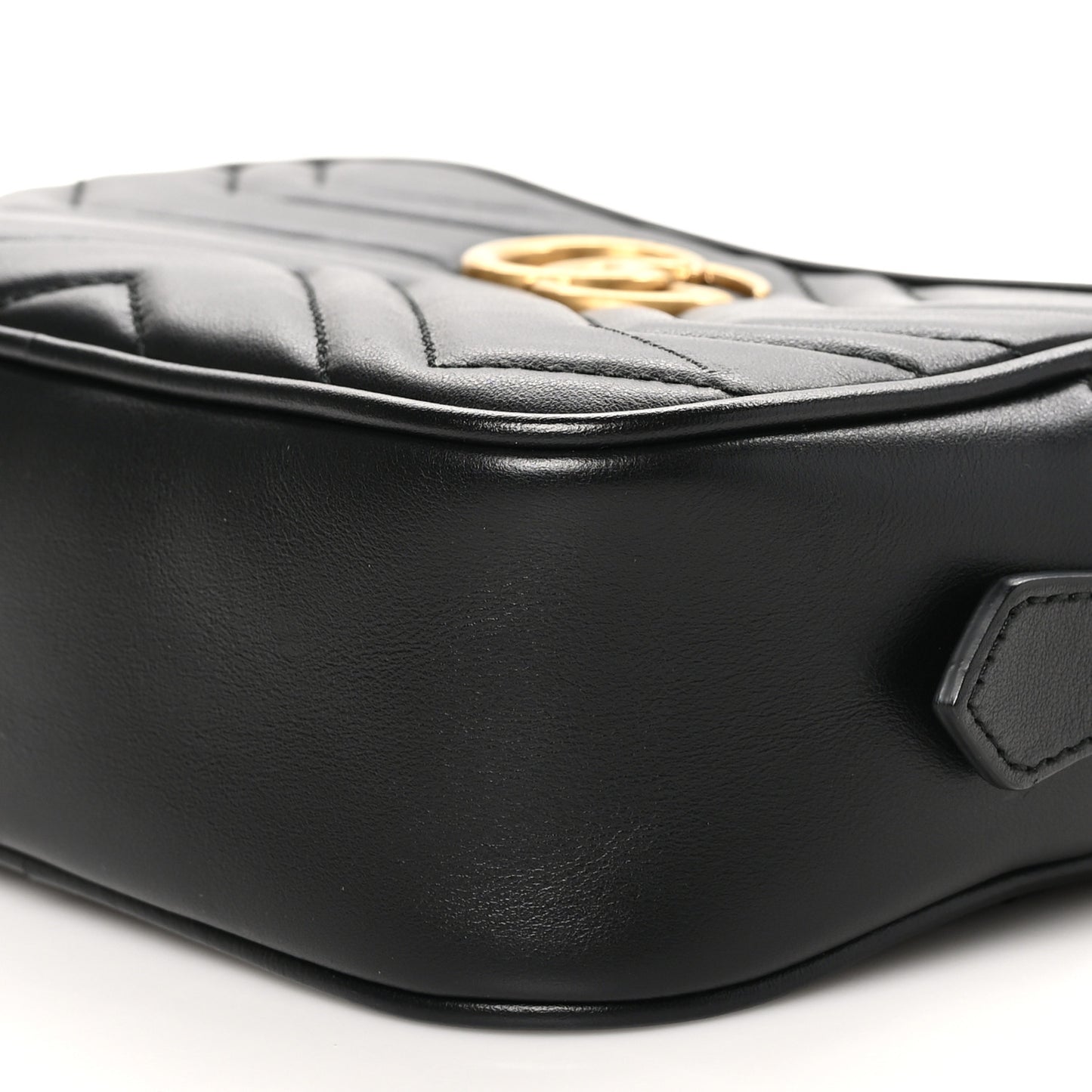 Calfskin Matelasse Mini GG Marmont Chain Shoulder Bag Black