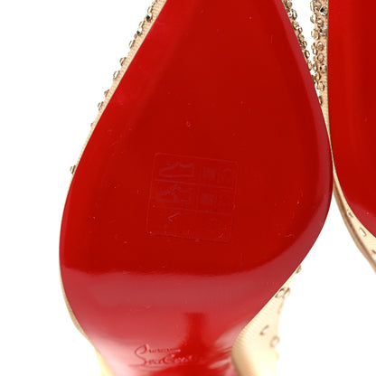 Christian Louboutin Suede Silk Crystal Strass Follies 100 Pumps 37.5 Light Silk 6 of 10