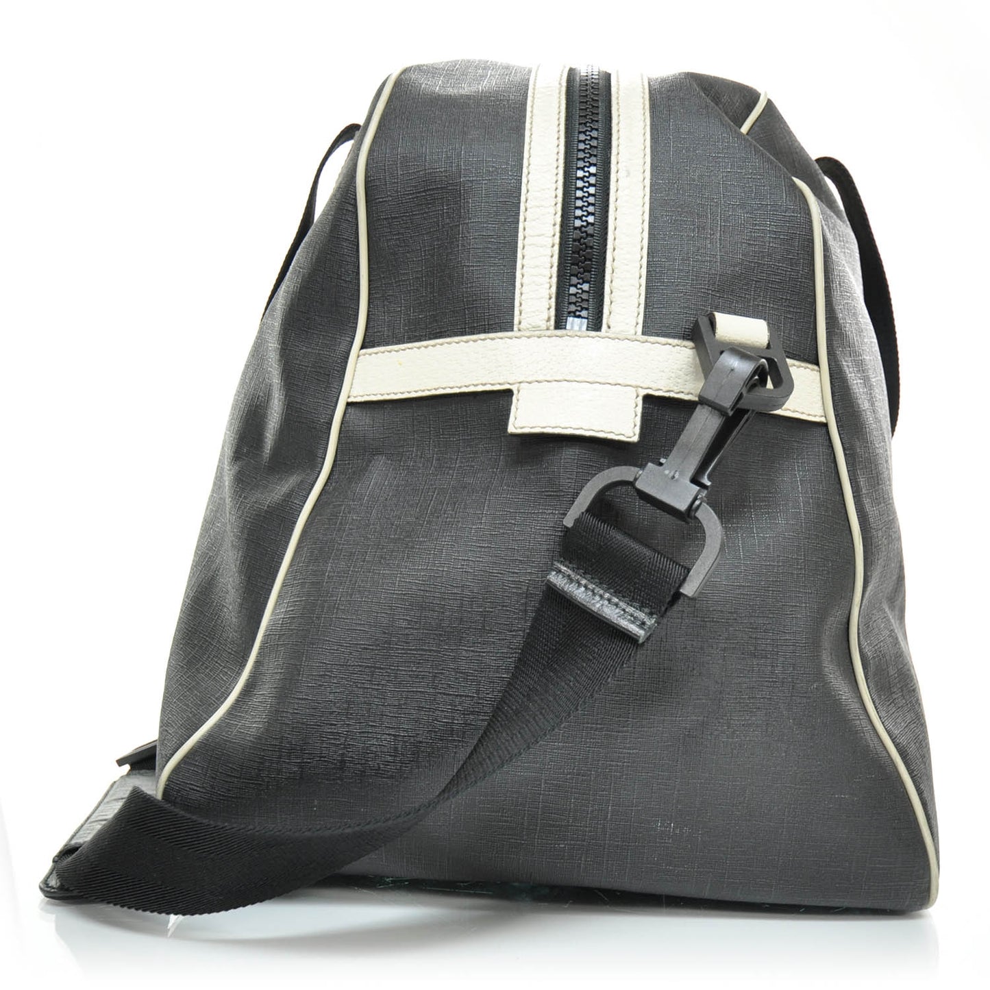 Coated Canvas Trademark Logo Duffle Bag Black