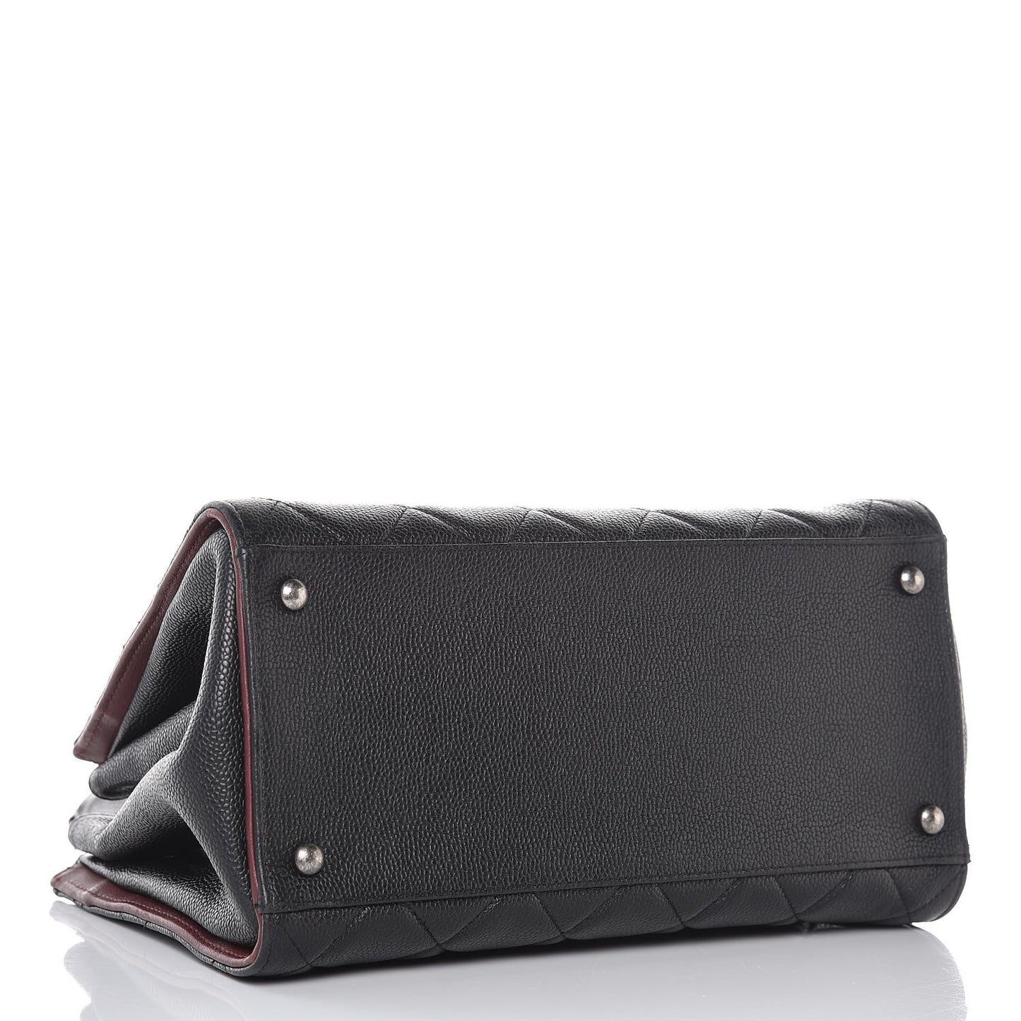 Caviar Quilted Medium CC Accordion Shopping Bag Black