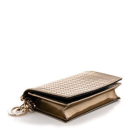 Christian Dior Metallic Patent Micro-Cannage Lady Dior Card Holder Gold 4 of 8
