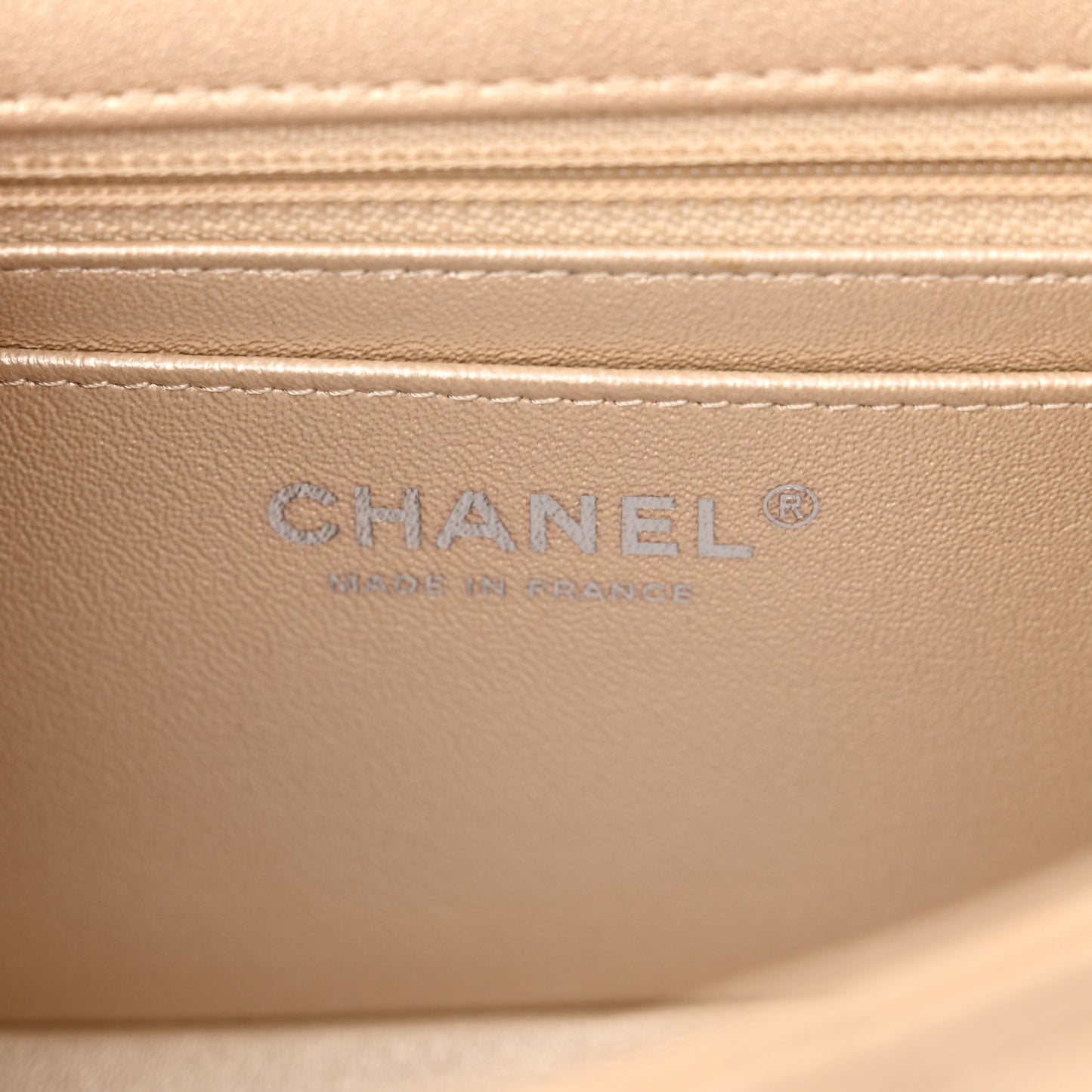 Metallic Sheepskin Quilted 2.55 Reissue Mini Flap Beige