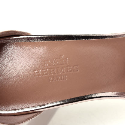 Hermes Metallic Nappa Premiere 105 Sandals 36.5 Rose Dore 8 of 10