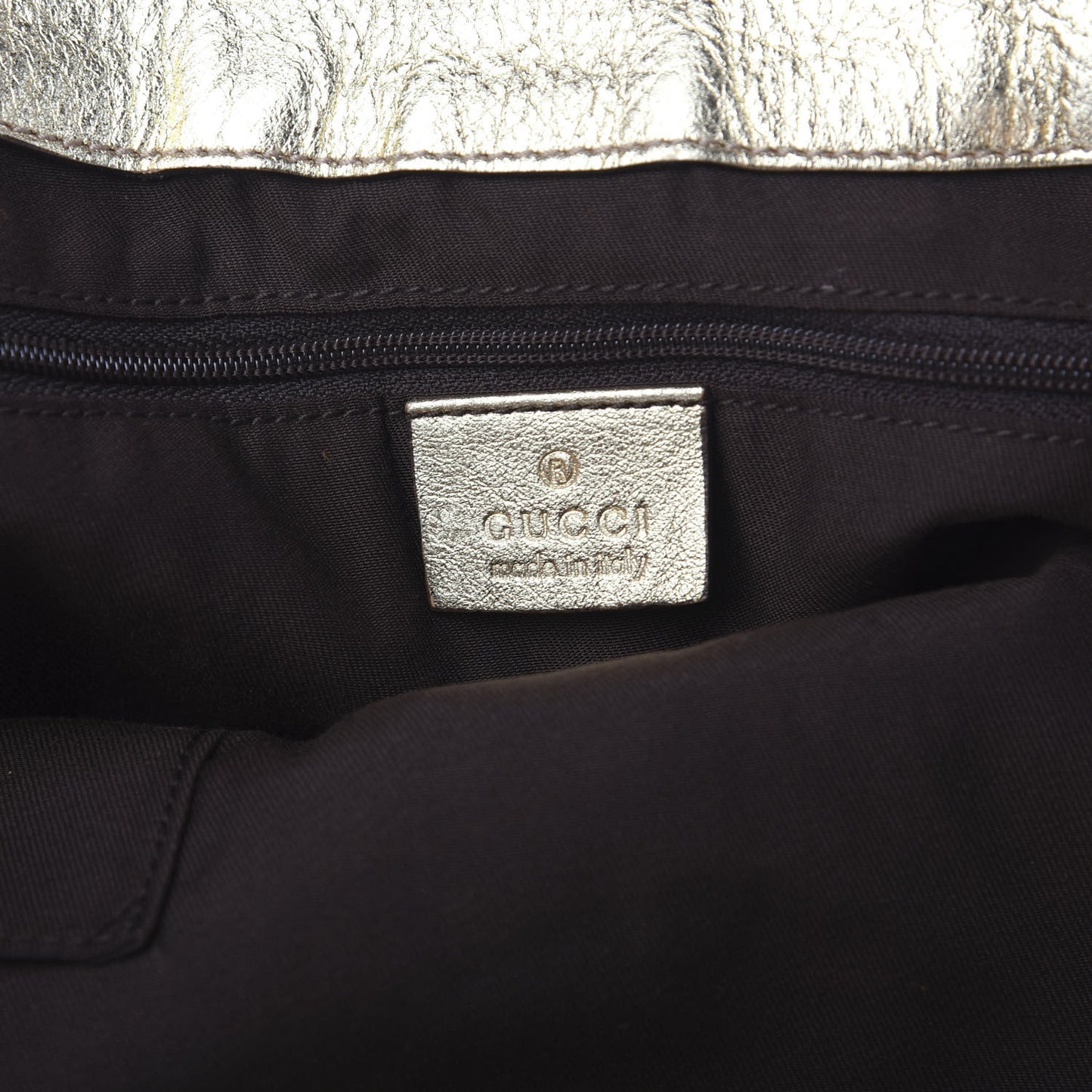 Monogram Large D Gold Hobo Metallic Gold