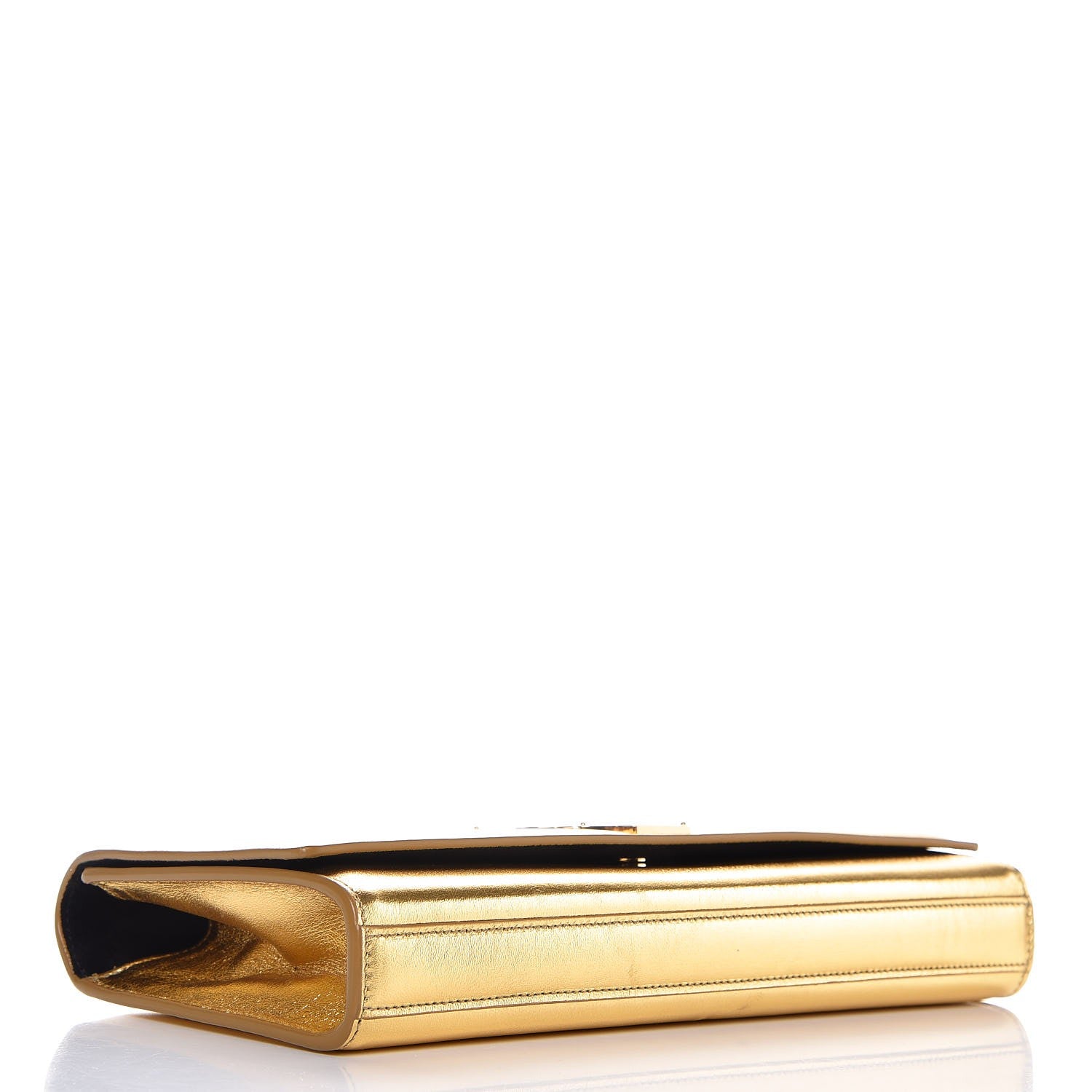 Saint Laurent Metallic Calfskin Monogram Cassandre Clutch Ciad 4 of 6