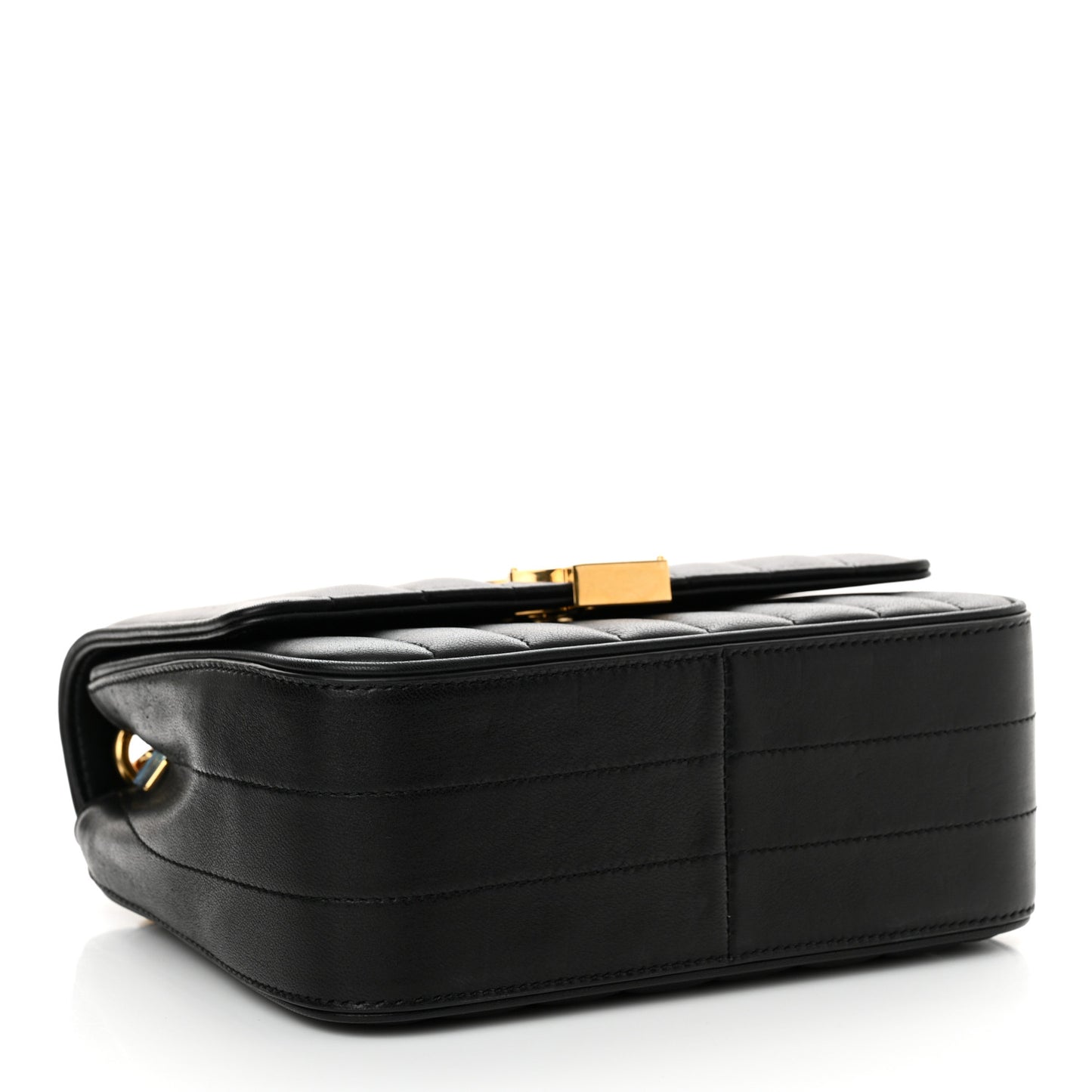 Lambskin Matelasse Monogram Medium Vicky Chain Bag Black