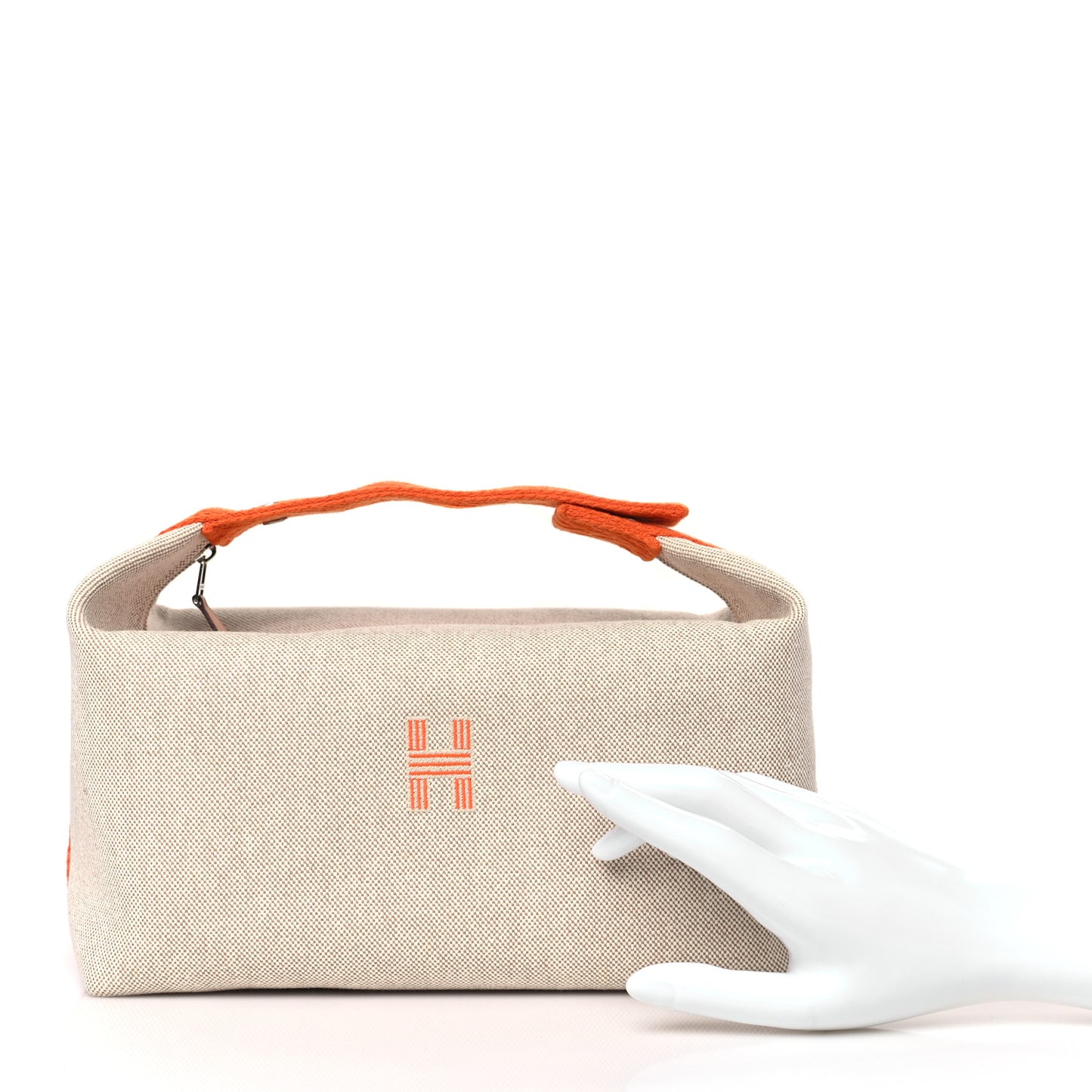 Canvas Large Bride-A-Brac Pouch Natural Orange