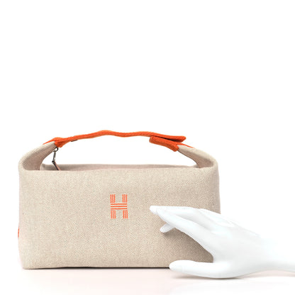 Hermes Canvas Large Bride-A-Brac Pouch Natural Orange 3 of 8