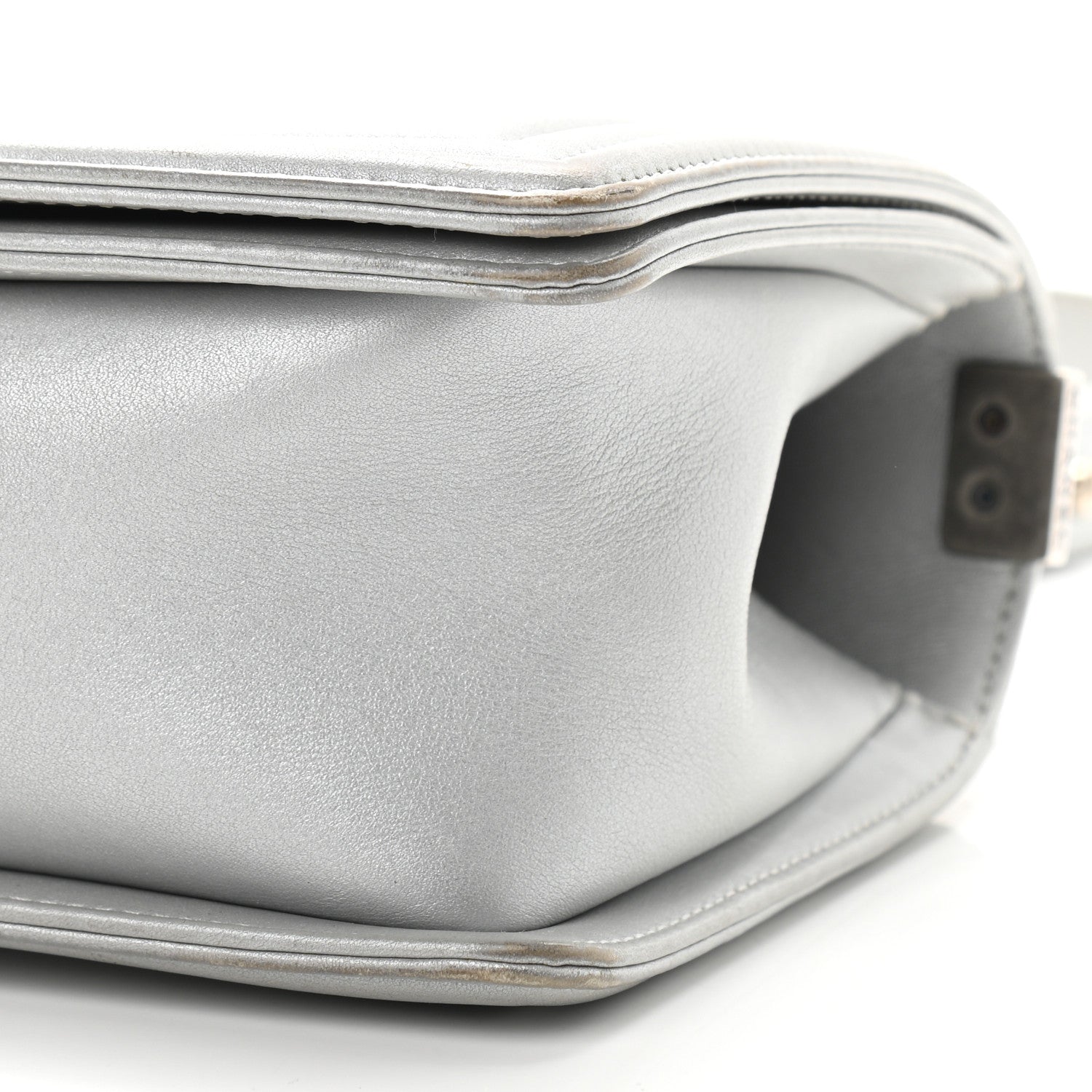 Chanel Metallic Calfskin Quilted Medium Boy Flap Silver 9 of 9