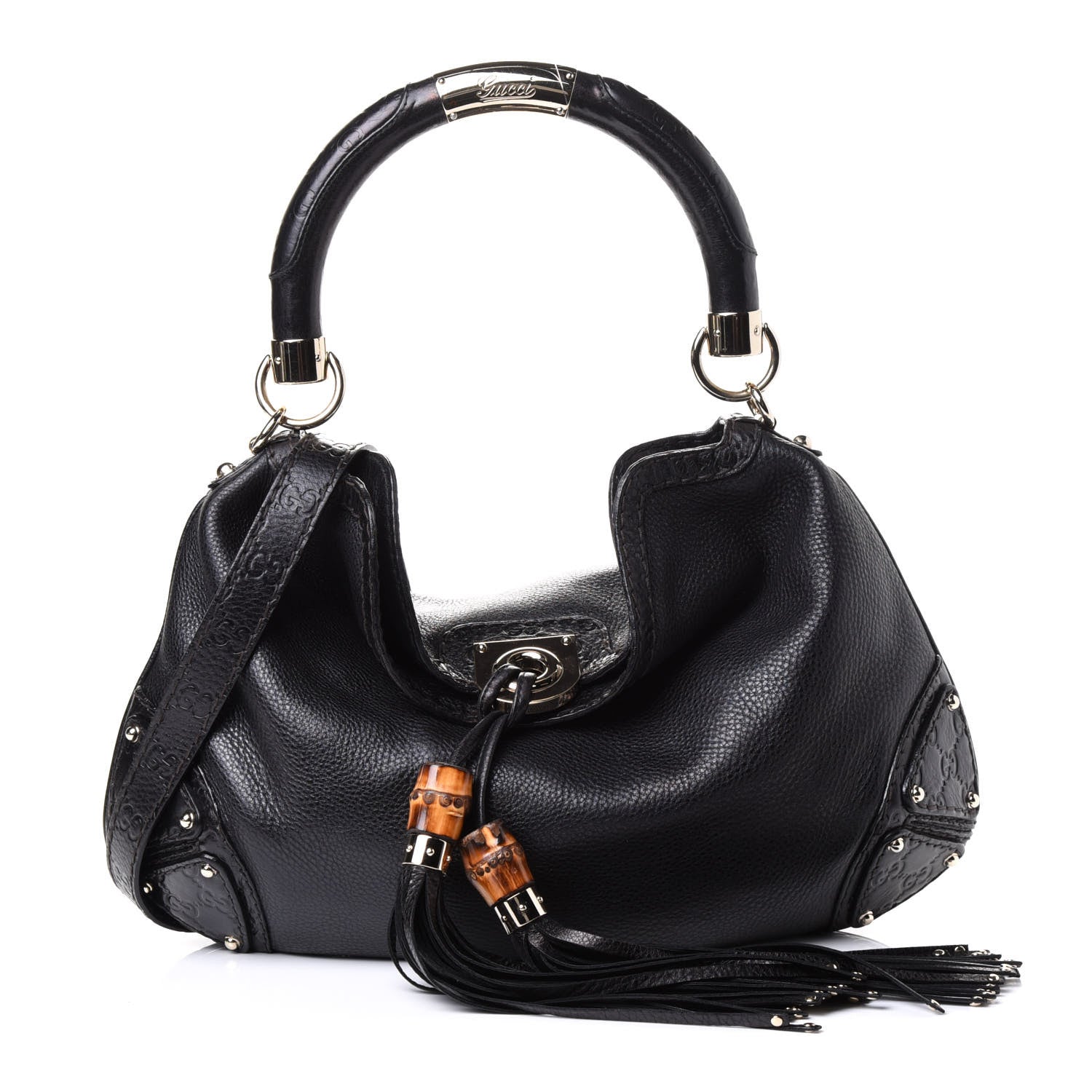 Gucci Calfskin Guccissima Bamboo Hobo 1 of 4