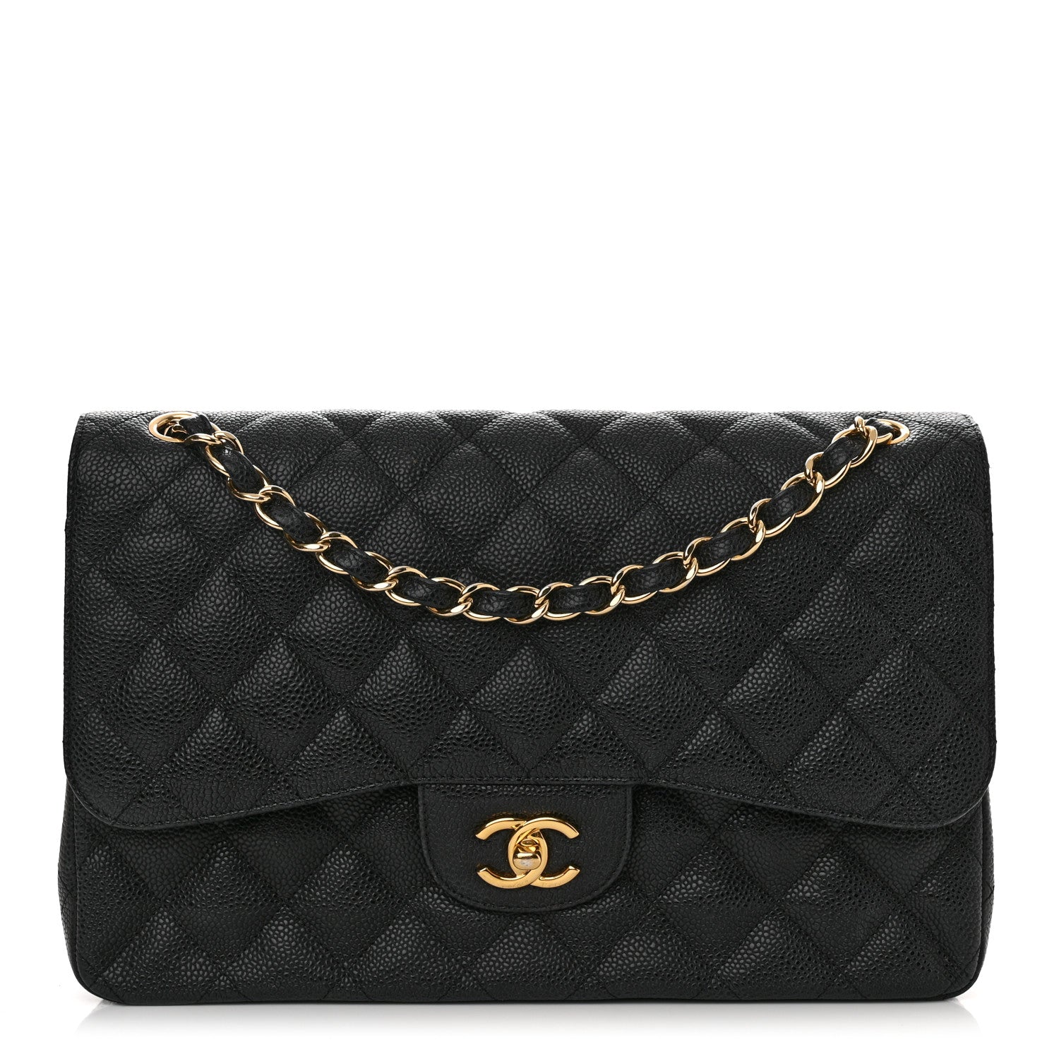 Chanel Caviar Quilted Jumbo Double Flap Black 1 of 15