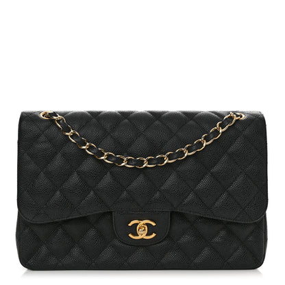 Chanel Caviar Quilted Jumbo Double Flap Black 1 of 15