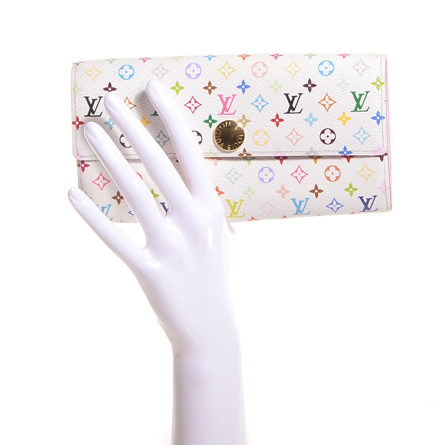 Monogram Multicolor Sarah Wallet White Litchi
