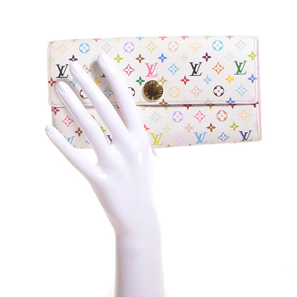 Louis Vuitton Monogram Multicolor Sarah Wallet White Litchi 2 of 8