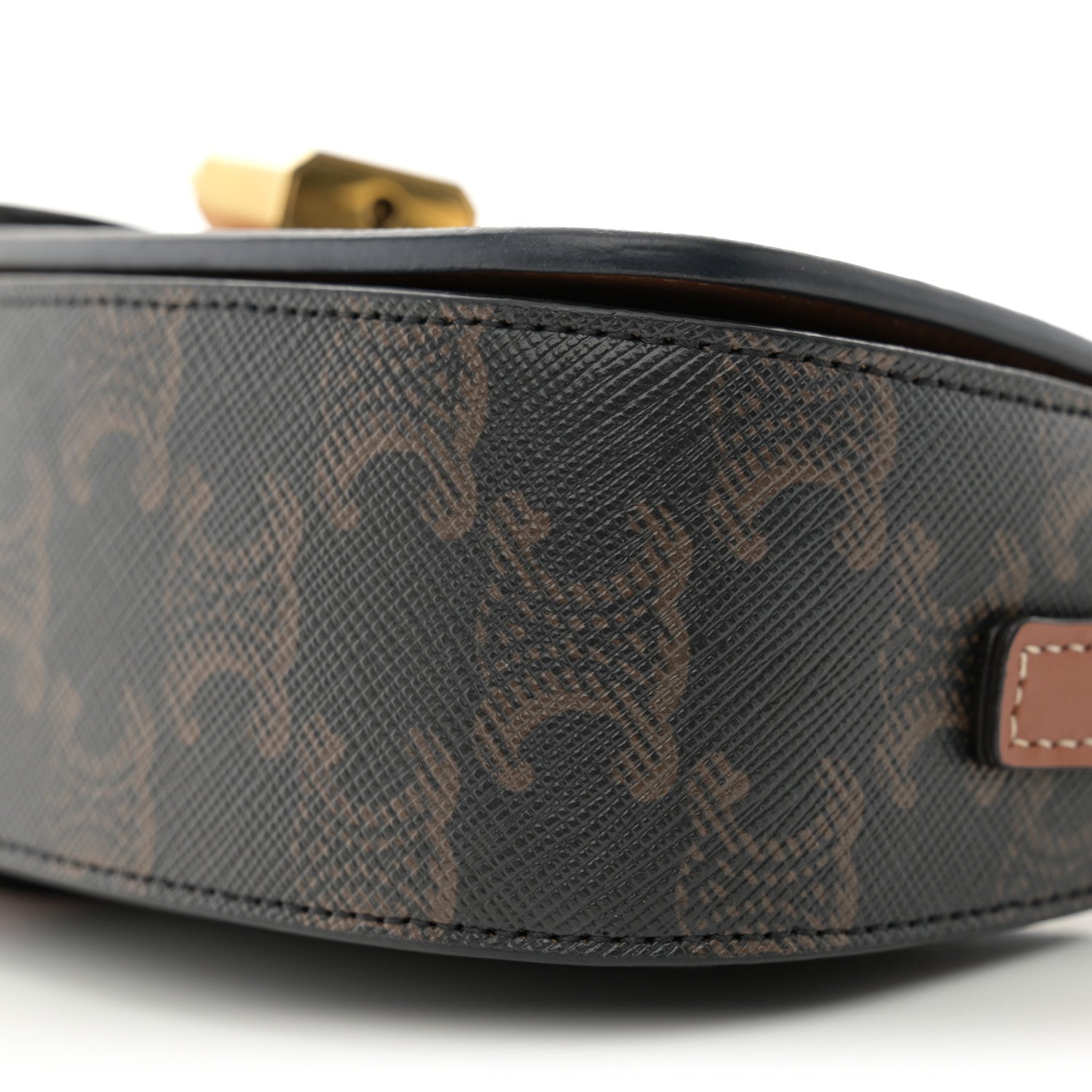 Celine Triomphe Canvas Calfskin Tabou Clutch on Strap Tan 10 of 10