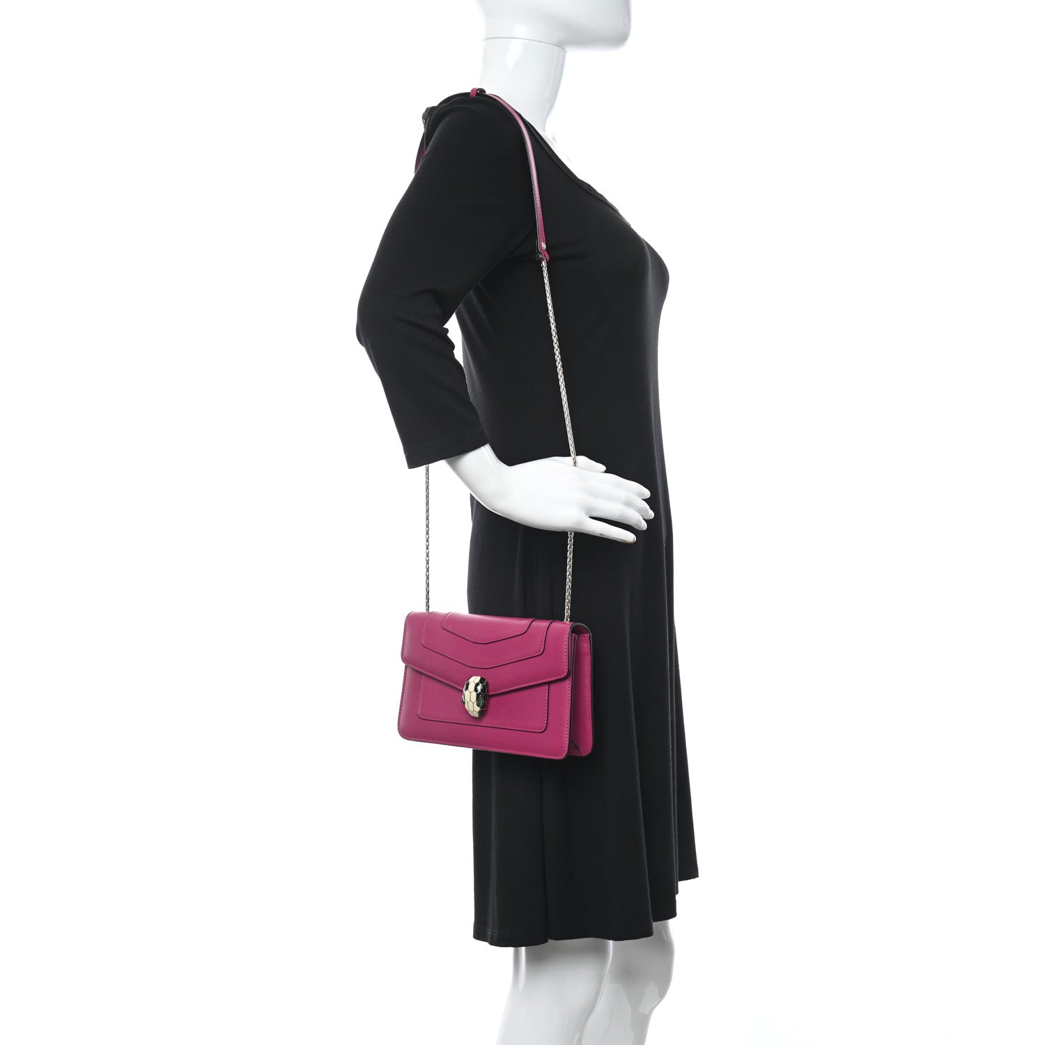 Bulgari Calfskin Serpenti Forever Crossbody Bag Plum 2 of 12