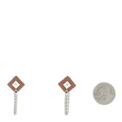 Hermes Palladium Swift Gourmette Equestre Earrings Gold 2 of 4