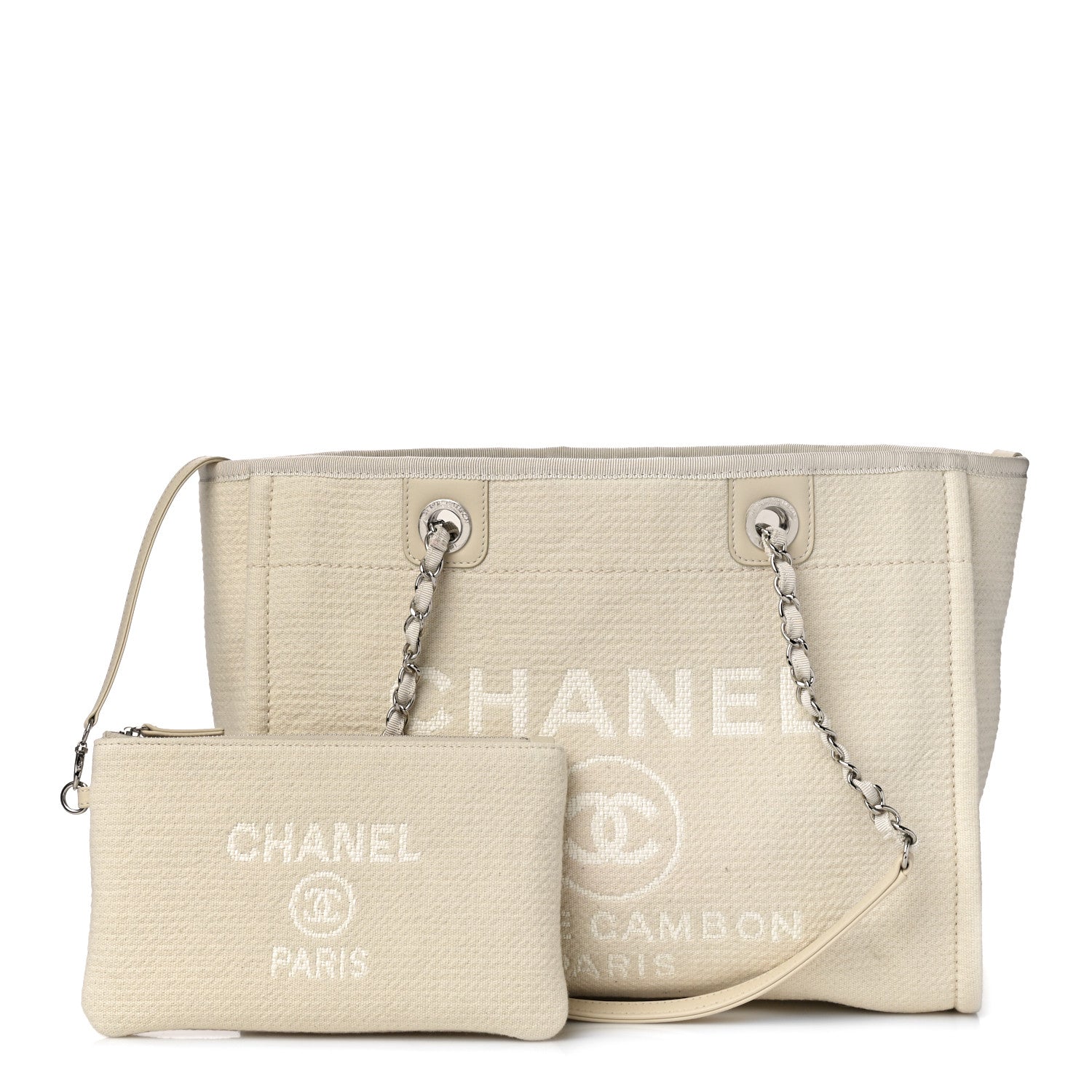 Chanel Mixed Fibers Small Deauville Tote White 3 of 11