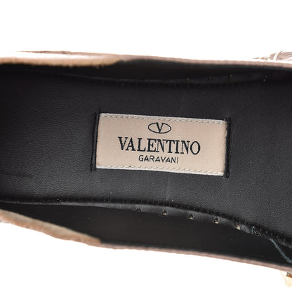 Valentino Garavani Pebbled Calfskin Rockstud Espadrilles 38 Poudre 7 of 8