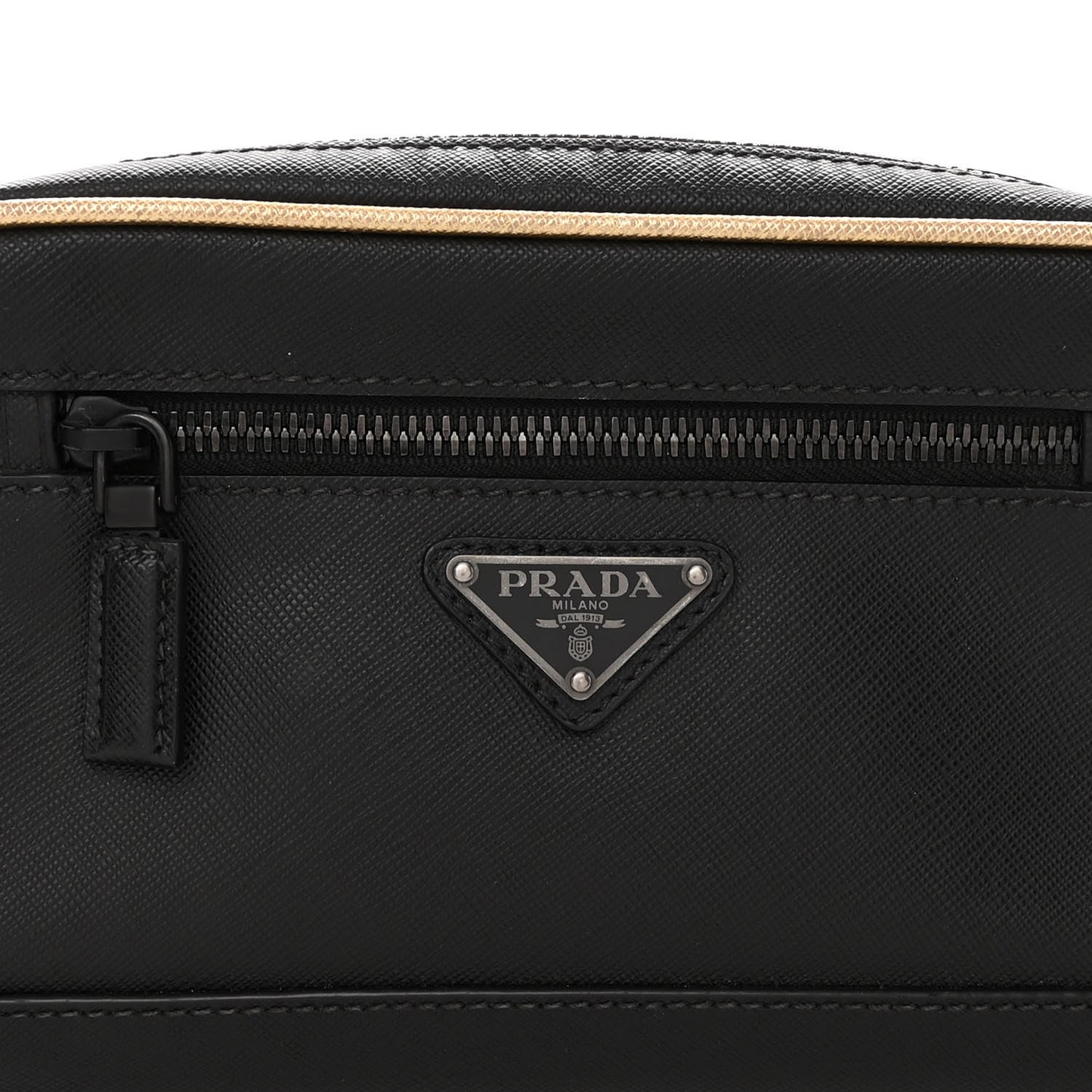 Saffiano Travel Belt Bag Black Platino