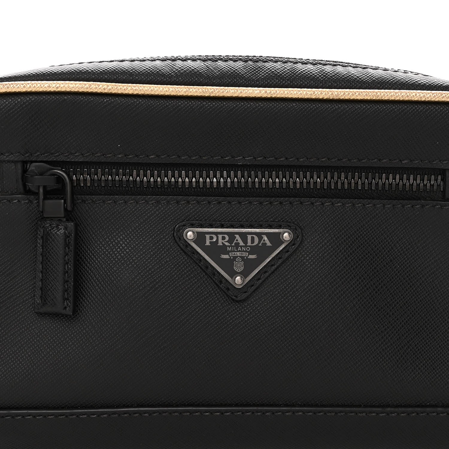 Prada Saffiano Travel Belt Bag Black Platino 7 of 9