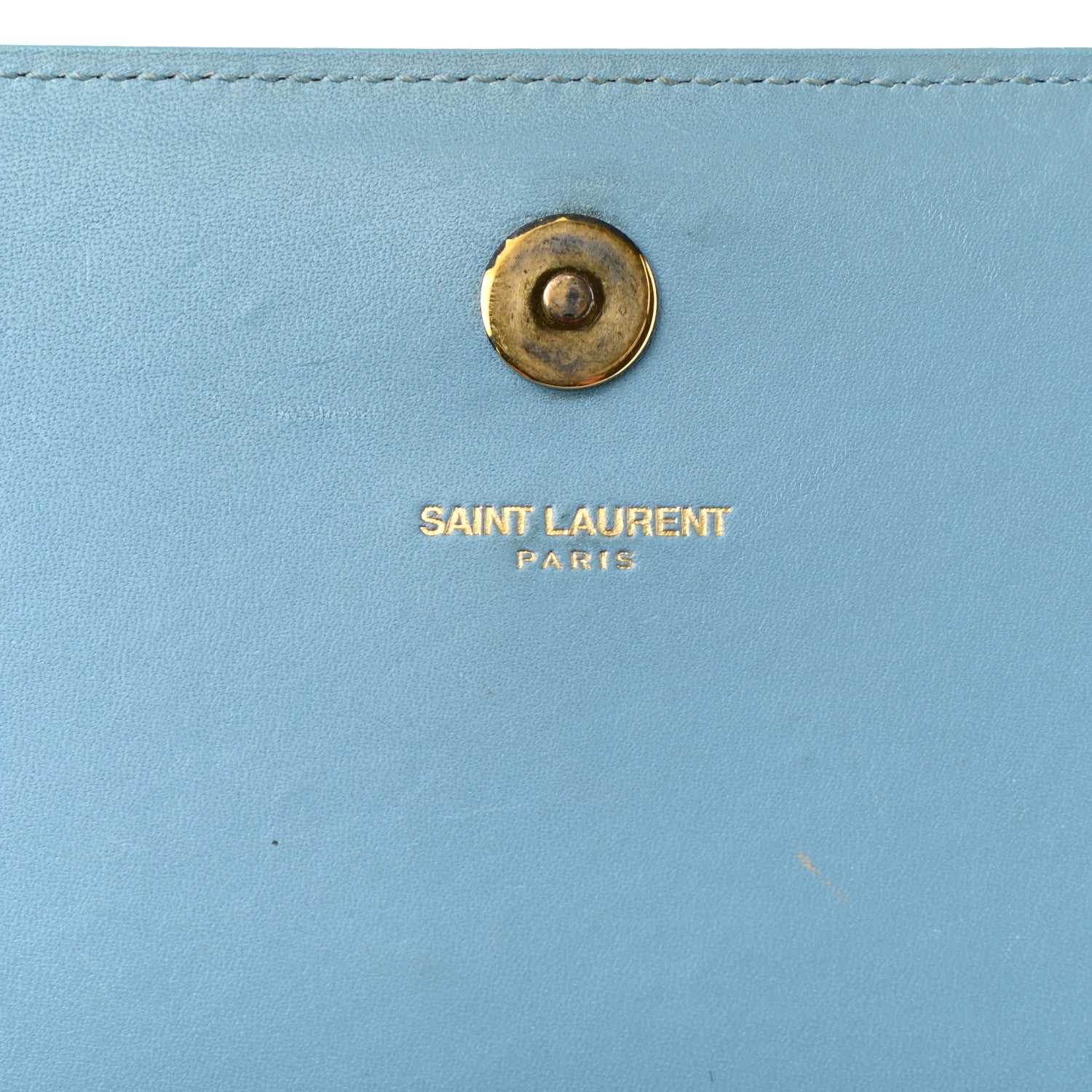 Saint Laurent Smooth Calfskin Classic Monogram Cassandre Clutch Blue Glacier 5 of 11