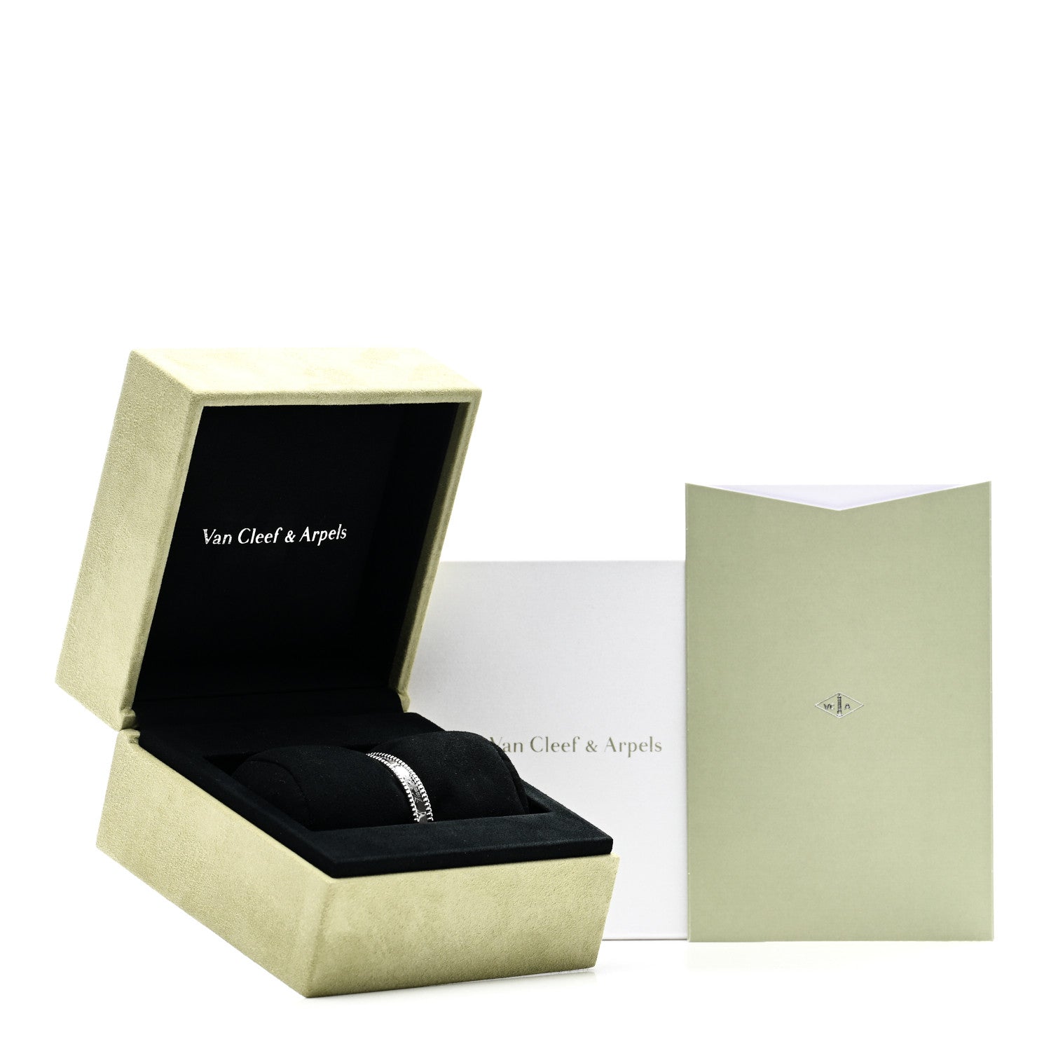 Van Cleef & Arpels 18K White Gold Perlee Signature Bangle Bracelet XS 4 of 4