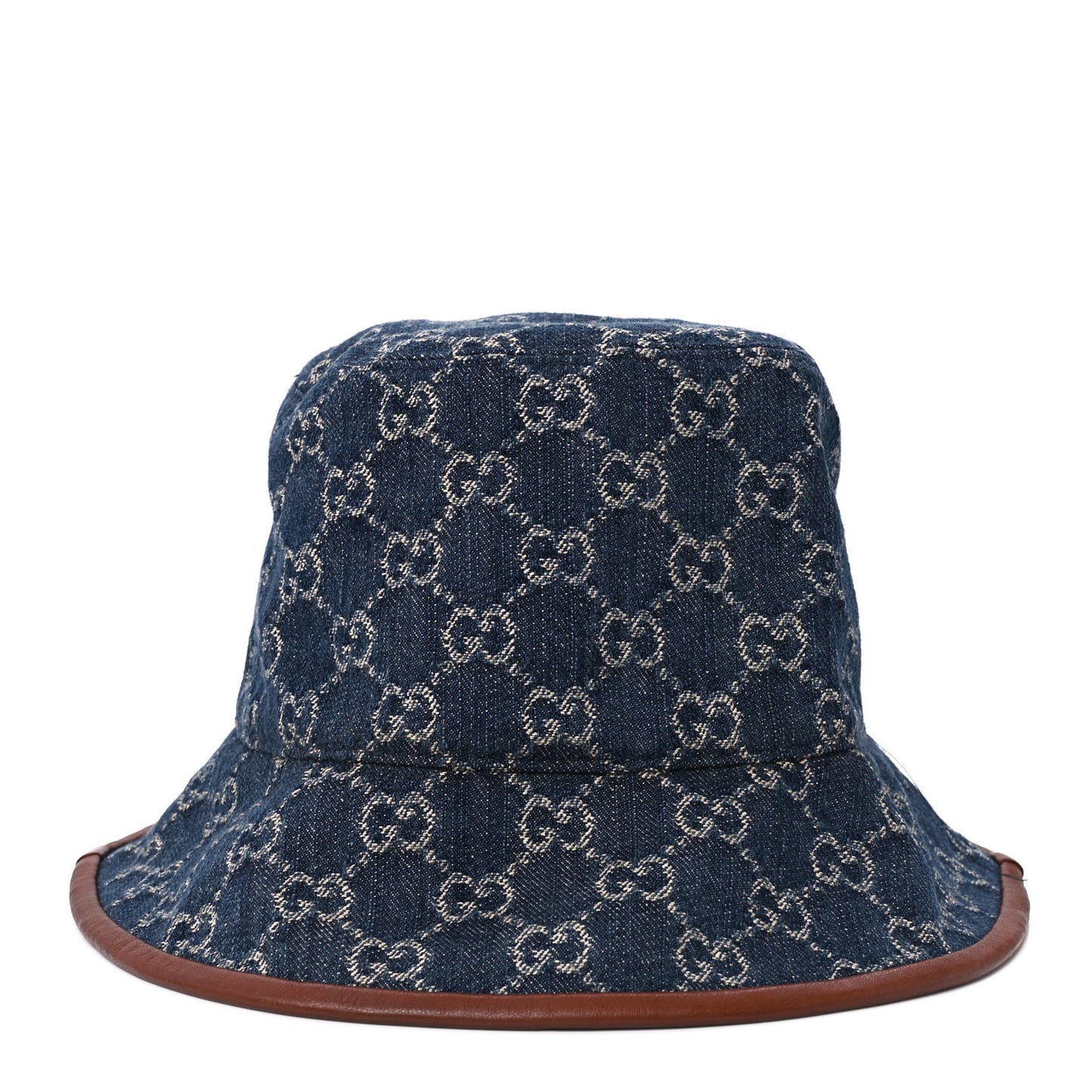 Washed Jacquard Denim Nappa GG Monogram Oscar Bucket Hat M Denim Cuir