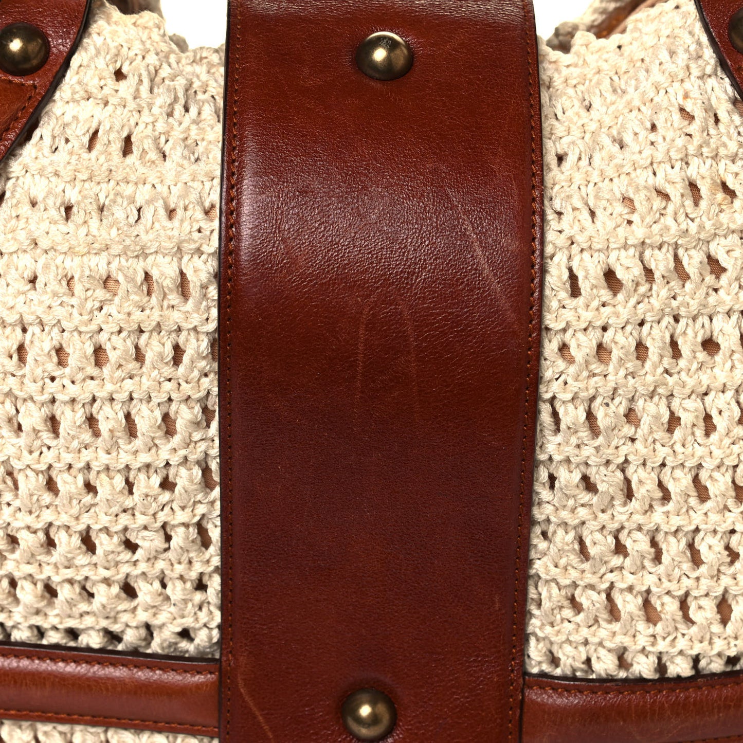 Nylon Crochet Novak Bag Tan