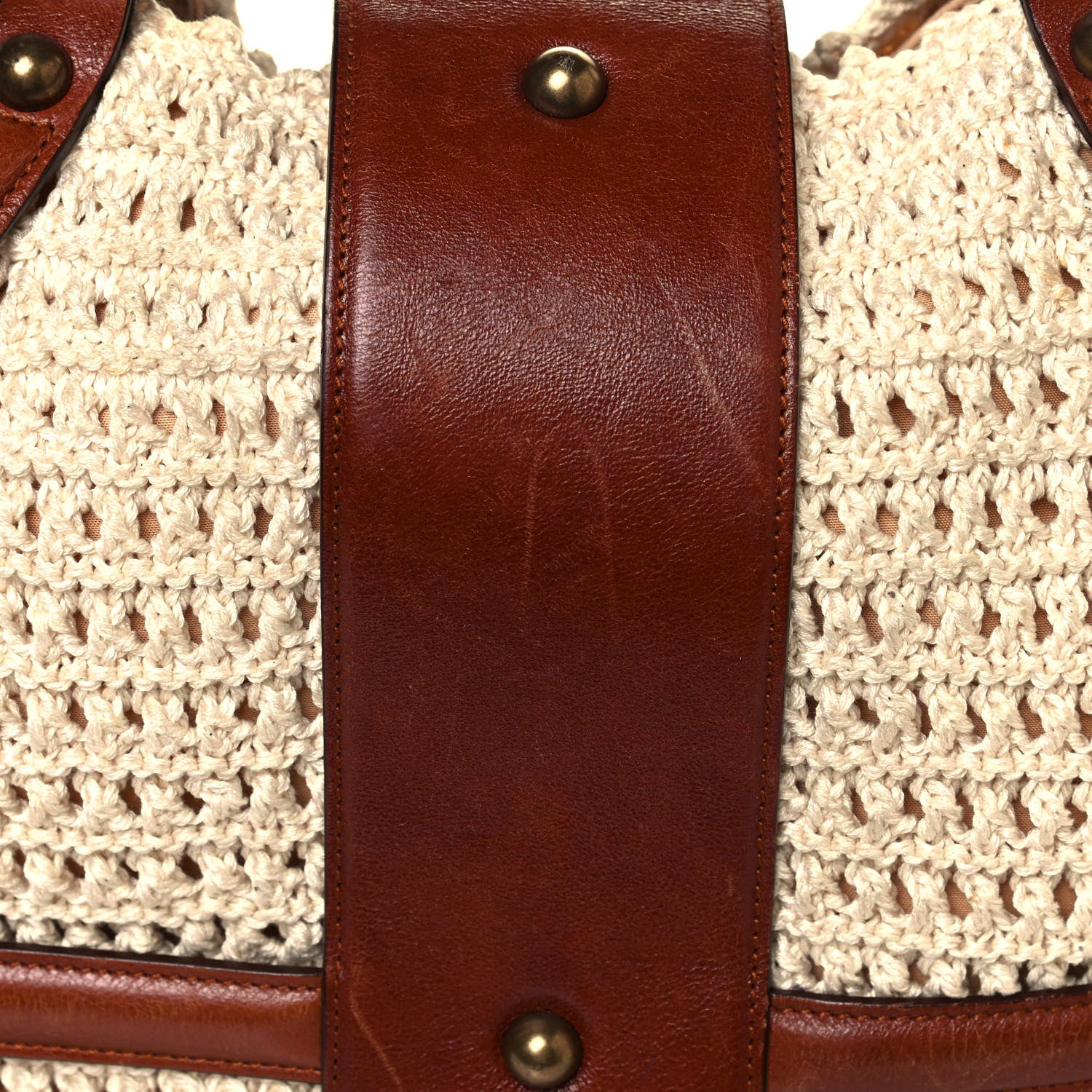 Alexander McQueen Nylon Crochet Novak Bag Tan 16 of 20