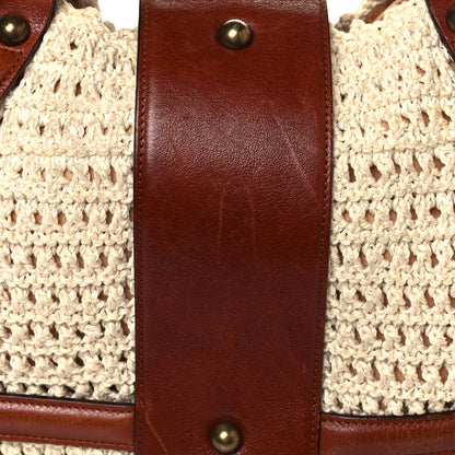 Alexander McQueen Nylon Crochet Novak Bag Tan 16 of 20