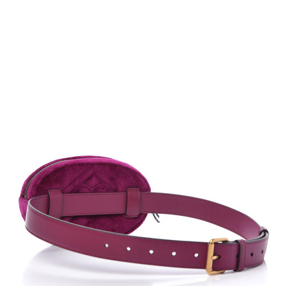 Gucci Velvet Matelasse GG Marmont Belt Bag 85 34 Fuchsia Violet Cyclamen 3 of 12