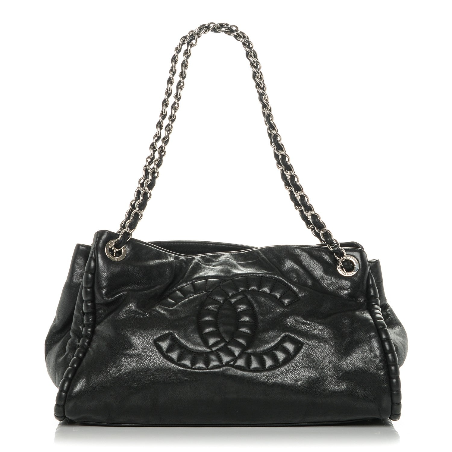 Chanel Calfskin Coco Bengal Open Accordion Tote Black 1 of 7