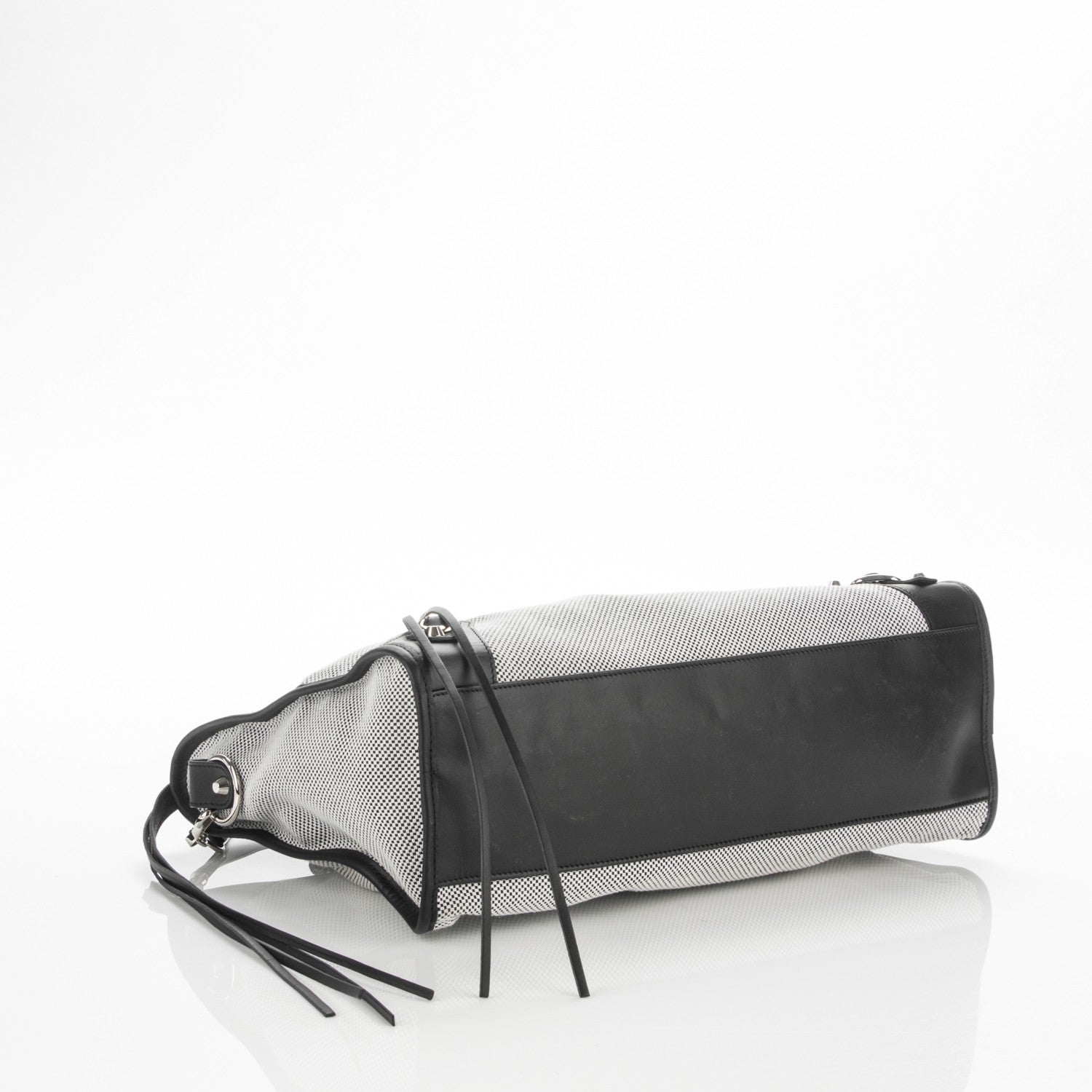 Balenciaga Calfskin Twill Classic Hardware Perforated City Black White 4 of 7