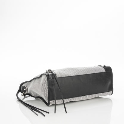 Balenciaga Calfskin Twill Classic Hardware Perforated City Black White 4 of 7