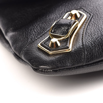 Balenciaga Chevre Gold Metallic Edge Hardware Envelope Clutch Black 9 of 10