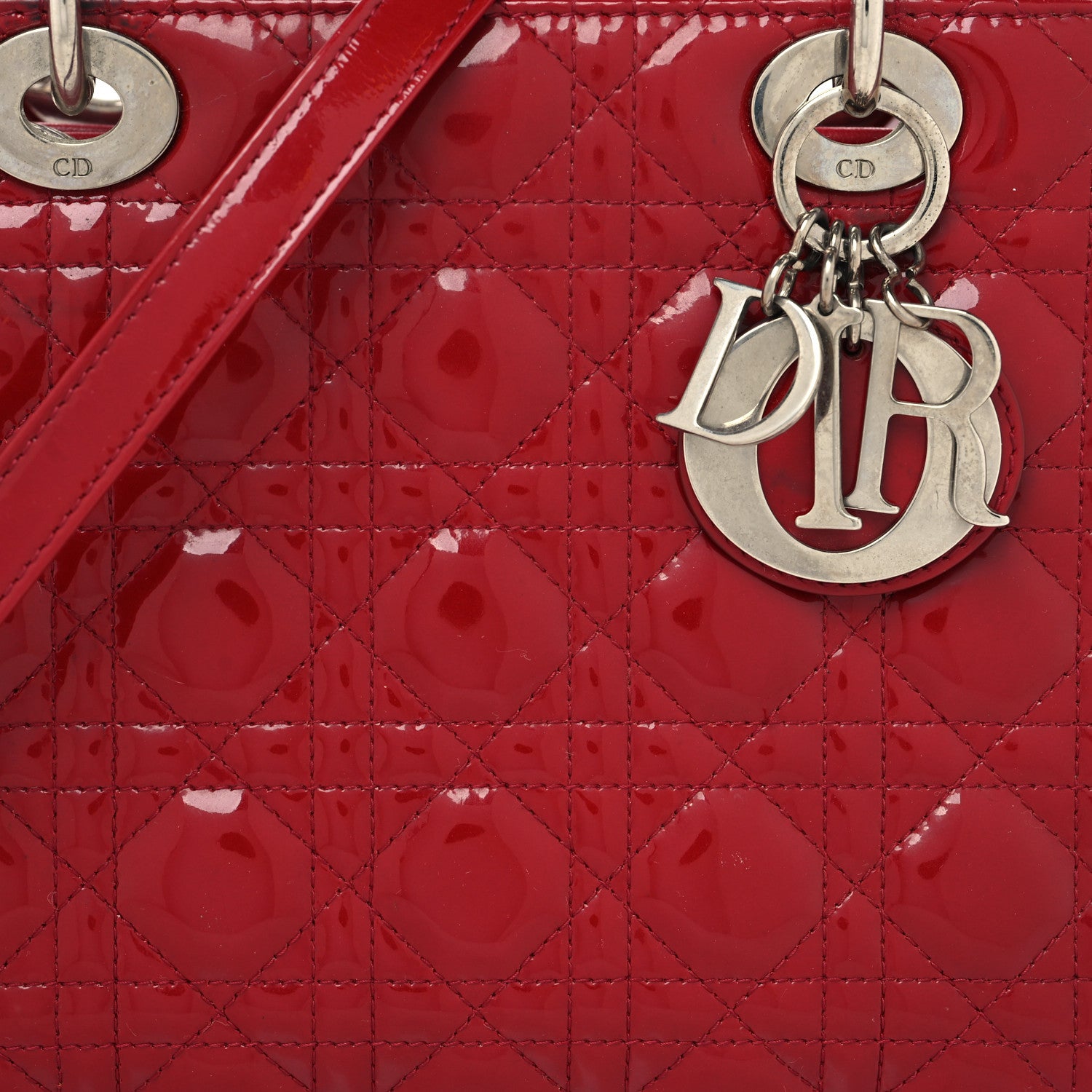 Christian Dior Patent Cannage Medium Lady Dior Red 8 of 10