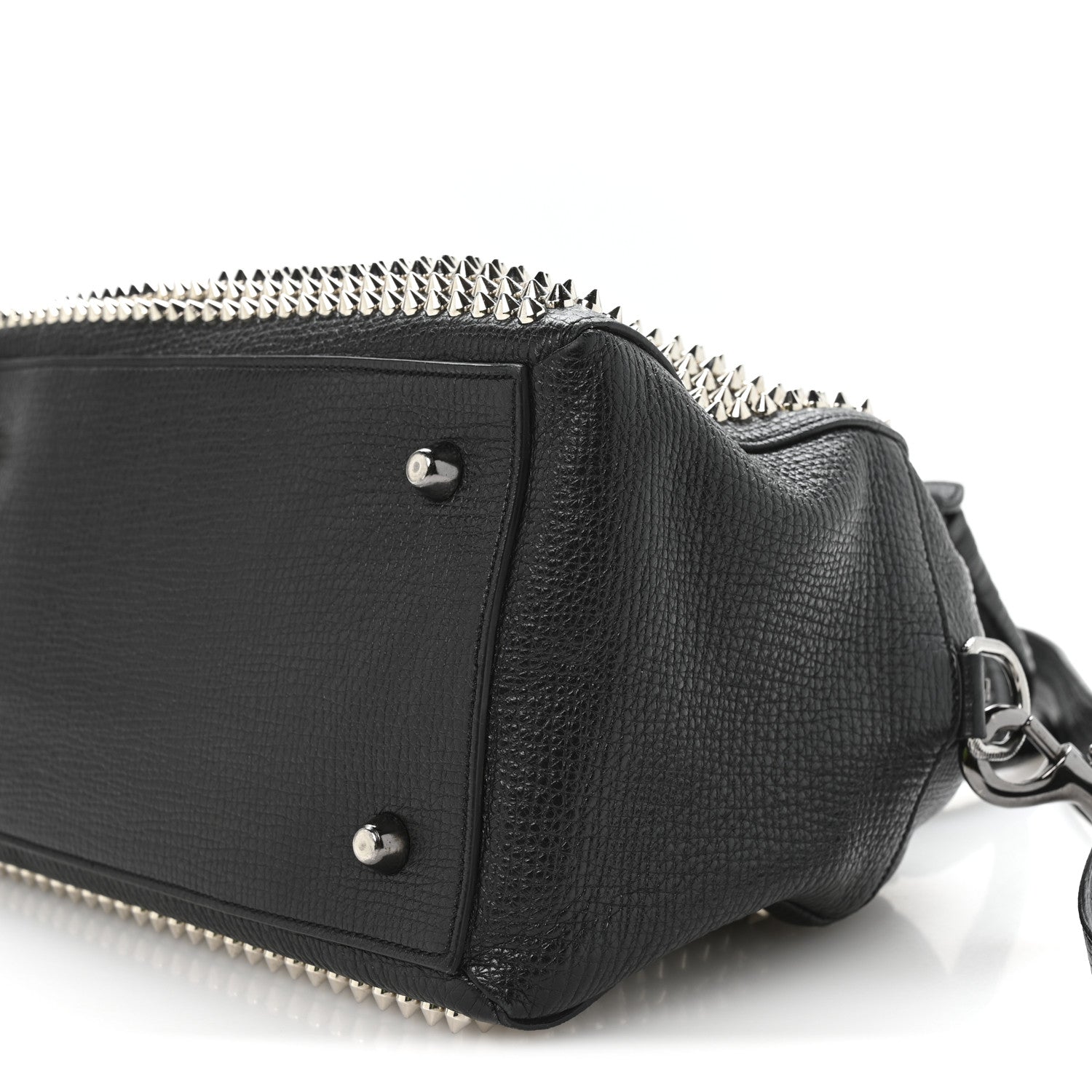 Christian Louboutin Grained Calfskin Studded Panettone Bowling Bag Black 10 of 10